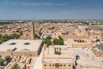 Obraz premium Beautiful aerial view of the 2500-year-old Uzbek city Khiva, Uzbekistan