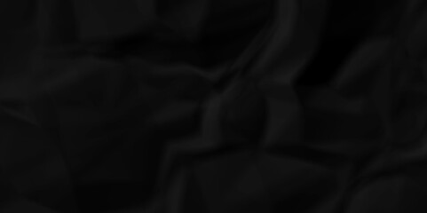 Dark black craft wrinkly paper crumpled texture. black fabric textured crumpled grunge paper background. panorama black paper texture background, crumpled pattern texture background.