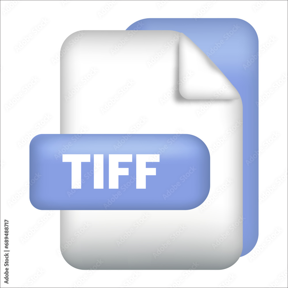 Poster tiff file format icon. tiff file format 3d render icon with transparent background. tiff file format
