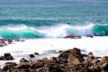 Huge Waves Smashing Against Rocks