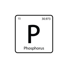 Phosphorus Periodic Table of element icon vector logo design template