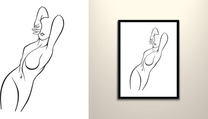 sexy women body line art drawing illustration 