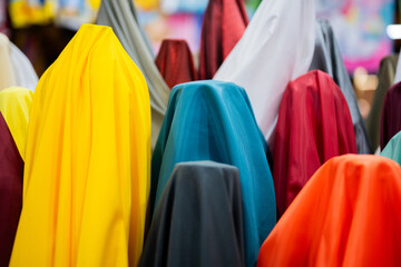 colorful fabrics for sale at market