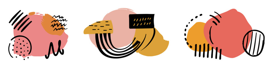 set of various brush strokes. background design elements, for poster, banner, cover