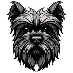 Affenpinscher dog head mascot logo illustration, dog character, generative ai