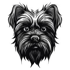 Affenpinscher dog head mascot logo illustration, dog character, generative ai