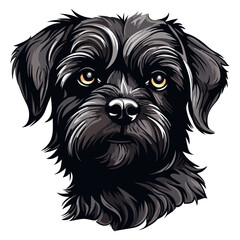 Affenpinscher dog head mascot logo illustration, dog character, generative ai