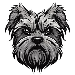 Affenpinscher dog head mascot logo illustration, dog character, generative ai
