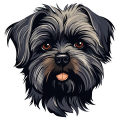 Affenpinscher dog head mascot logo illustration, dog character, generative ai
