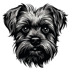 Affenpinscher dog head mascot logo illustration, dog character, generative ai