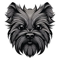 Affenpinscher dog head mascot logo illustration, dog character, generative ai