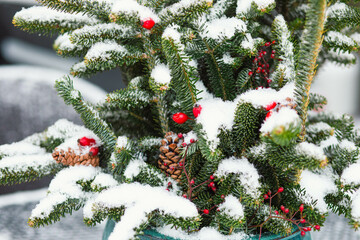 Christmas holidays, Christmas tree decorations, background