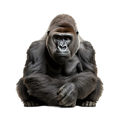 Fototapeta premium Gorilla photograph isolated on white background