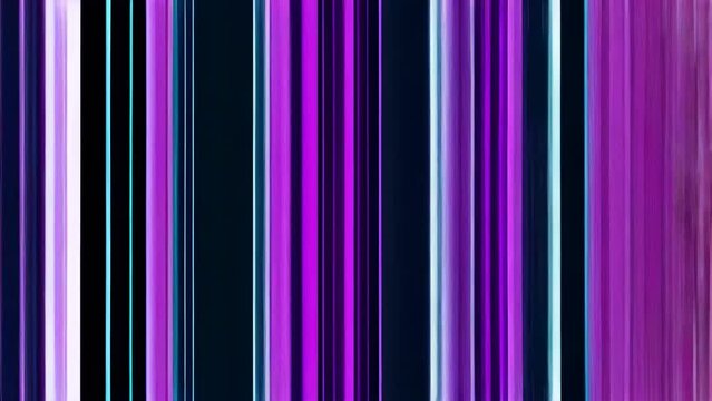 A glitchy, purple and blue striped image with a flickering effect