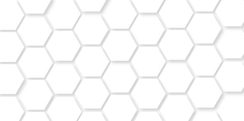 Background with hexagons White Hexagonal Background. Luxury honeycomb grid White Pattern. Vector Illustration. 3D Futuristic abstract honeycomb mosaic white background. geometric mesh cell texture.