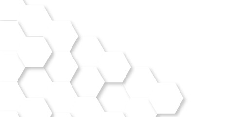 Abstract hexagons White Hexagonal Background. Luxury honeycomb grid White Pattern. Vector Illustration. 3D Futuristic abstract honeycomb mosaic white background. geometric mesh cell texture.