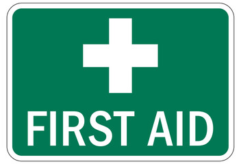 First aid sign and labels