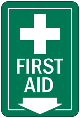 First aid sign and labels