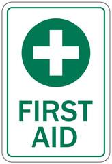 First aid sign and labels