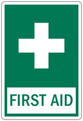 First aid sign and labels