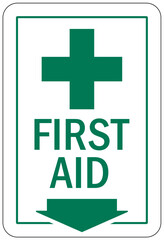 First aid sign and labels