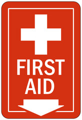 First aid sign and labels