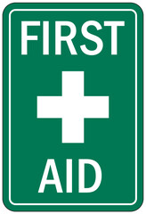 First aid sign and labels