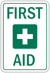 First aid sign and labels