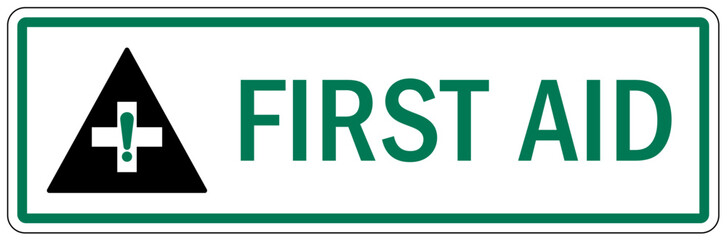 First aid sign and labels
