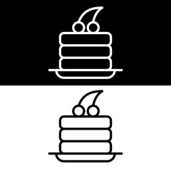 Pancake Icon, Black and White Color