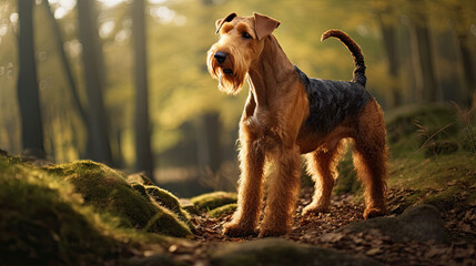 Airedale Terrier Dog - obrazy, fototapety, plakaty