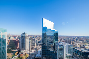 View of Downtown Minneapolis on a clear day from the Foshay Building observation deck