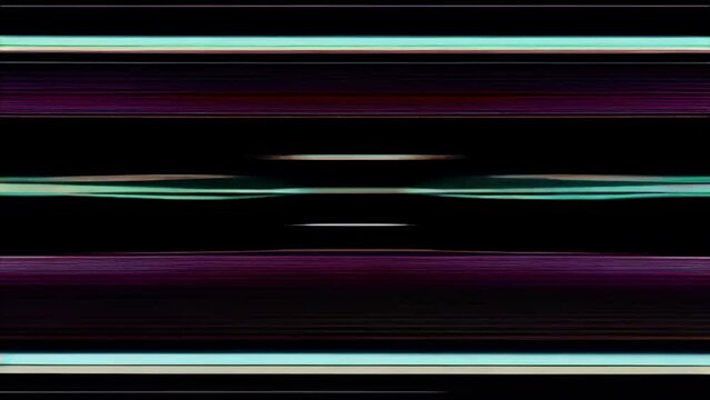 A glitchy blue and pink screen with a flickering effect