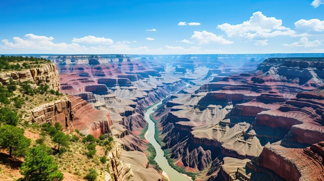 Grand Canyon panoramic view with Colorado River