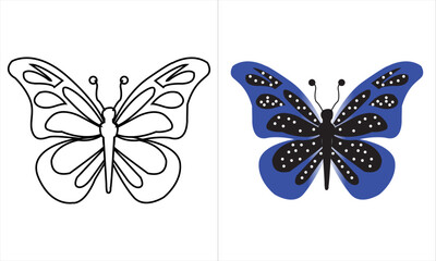 Blue morpho butterfly on white background. Vector illustration. Decorative print.
