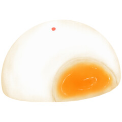 Chinese steamed custard bun illustration