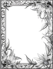 Victorian baroque filigree journal page border
