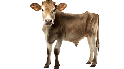 A cow standing , isolated on transparent or white background, png