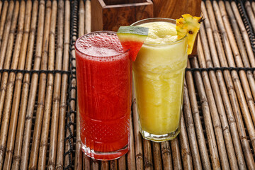 Pineapple and watermelon juice refreshment