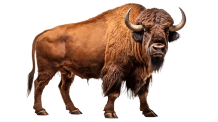 Peel and stick wall murals Buffalo A buffalo with horns standing , isolated on transparent or white background, png