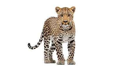 A leopard standing , isolated on transparent or white background, png