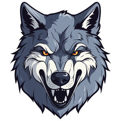 Wolf head mascot logo illustration, generative ai
