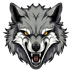 Wolf head mascot logo illustration, generative ai