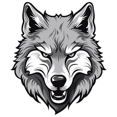 Wolf head mascot logo illustration, generative ai
