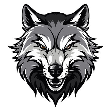 Wolf head mascot logo illustration, generative ai