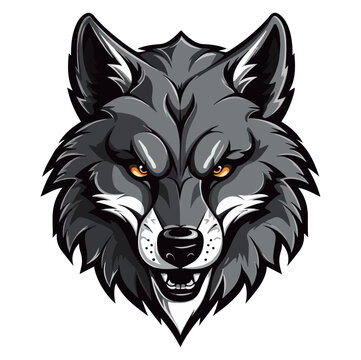 Wolf head mascot logo illustration, generative ai