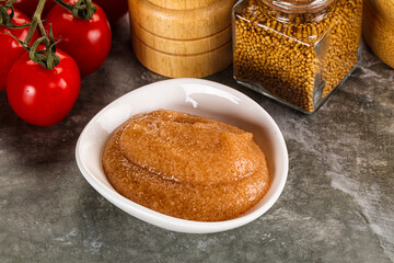 Cod fish roe snack in the bowl