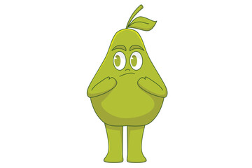 Cute Avocado Character Design Illustration