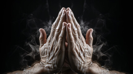 Praying hands - Powered by Adobe