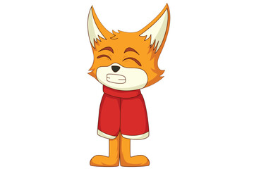 Cute Fox Character Design Illustration